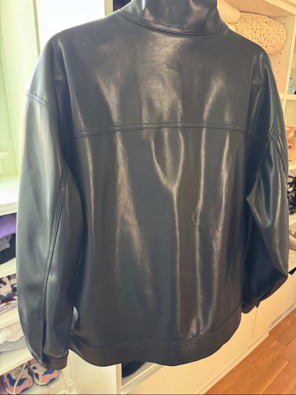 Favorite Daughter Black Faux Leather Oversized Jacket - Picture 5 of 8